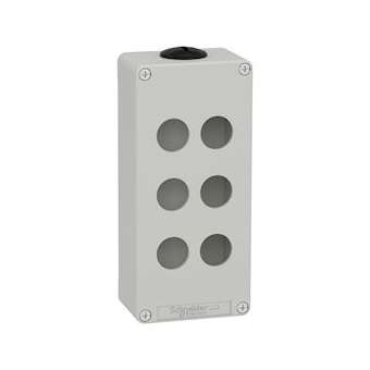 Boite métal vide grise - M25 x2 - 6 trous 22 mm - 80x175x51,5 mm|Schneider Electric-SCHXAPD3206