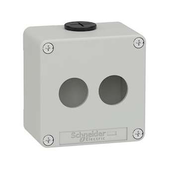 Boite métal vide grise - M20 x2 - 2 trous 22 mm - 80x80x51,5 mm - UL cULus|Schneider Electric-SCHXAPD1202