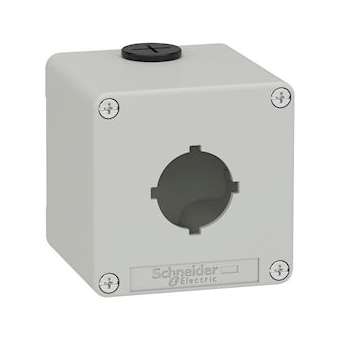 Boite métal vide grise - M20 x2 - 1 trou 30 mm - 80x80x77 mm - UL cULus|Schneider Electric-SCHXAPD1601