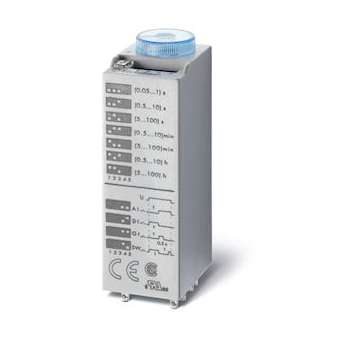 Tempo embrochable 4 fonctions 3RT 10A 24V AC/DC, de 0,05s à 100h|Finder-FID850300240000