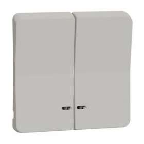 Mureva Styl - Enjoliveur 2 demi touche - IP55 - IK08 - blanc|Schneider Electric-SCHMUR39205