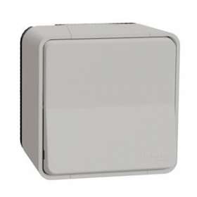 Mureva Styl - Bouton Poussoir - complet saillie - IP55 -IK08 connex auto - blanc|Schneider Electric-SCHMUR39026