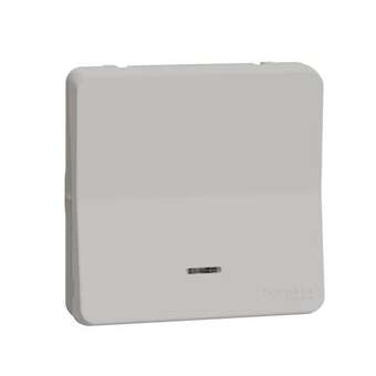Mureva Styl - Bouton poussoir lumineux LED - composable - IP55 - IK08 - blanc|Schneider Electric-SCHMUR39127