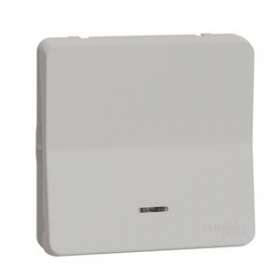 Mureva Styl - Bouton poussoir lumineux LED - composable - IP55 - IK08 - blanc|Schneider Electric-SCHMUR39127