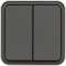 cubyko Double poussoir 1O/1F saillie gris IP55