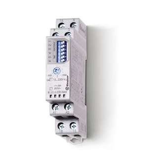 Tempo 7 fonctions multitension 1RT 16A 12 à 230V AC/DC, Reset, de 0,1s à 10h|Finder-FID810102300000