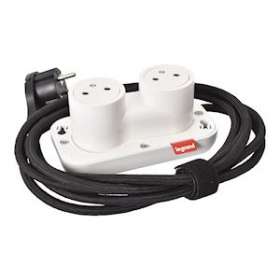 Double prise 2P+T Surface Electr'On Incara 2 postes - blanc|Legrand-LEG654904