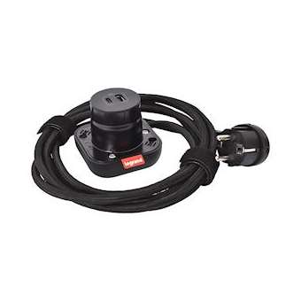 Chargeur USB Type-A+C Electr'On Incara 1 poste - noir|Legrand-LEG654920
