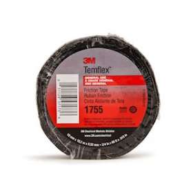 3M Temflex 1755 Bande anti-friction Noire en coton 18,3m x 19mm|3M france-TRM80068