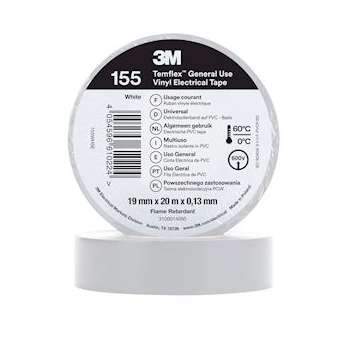 Temflex 155 Ruban d'isolation électrique 20m x 19mm Blanc|3M france-TRM59553N