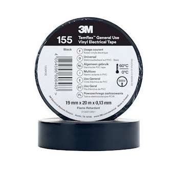 Temflex 155 Ruban d'isolation électrique 20m x 19mm Noir|3M france-TRM59732N