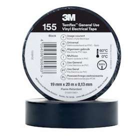 Temflex 155 Ruban d'isolation électrique 20m x 19mm Noir|3M france-TRM59732N