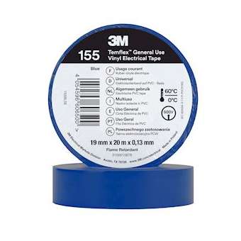 Temflex 155 Ruban d'isolation électrique 20m x 19mm Bleu|3M france-TRM59554N