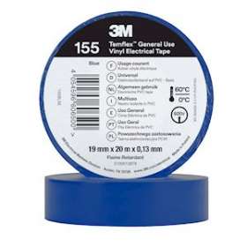 Temflex 155 Ruban d'isolation électrique 20m x 19mm Bleu|3M france-TRM59554N