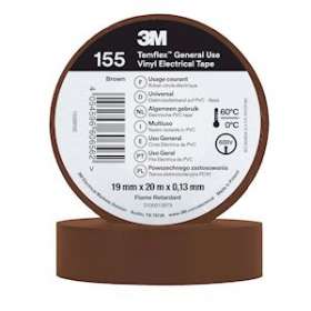 Temflex 155 Ruban d'isolation électrique 20m x 19mm Marro|3M france-TRM59564N