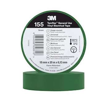 Temflex 155 Ruban d'isolation électrique 20m x 19mm Vert|3M france-TRM59552N