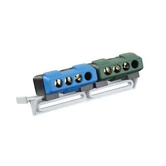 Kit support+2 borniers bleu/vert (2x10²/2x16²)|Blm distribution-BLI515000