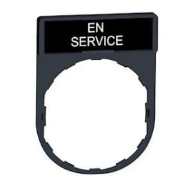 Harmony - porte-étiquette 30x40 + étiquette 'EN SERVICE' 8x27 - blanc/noir|Schneider Electric-SCHZBY2111