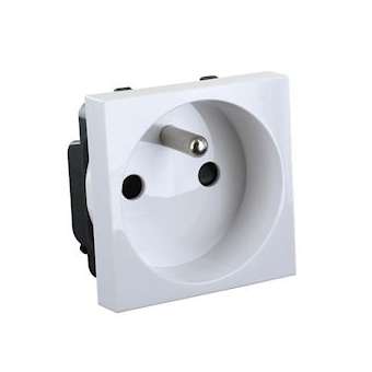 Prise simple 2P+T encastrable 45x45 mm|Blm distribution-BLI731102