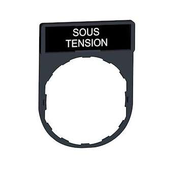 Harmony - porte-étiquette 30x40 + étiquette 'SOUS TENSION' 8x27 - blanc/noir|Schneider Electric-SCHZBY2126