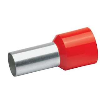 Embout de câblage isolé rouge 10mm² - longueur 12mm -selon DIN 46228|Klauke-KKE476-12