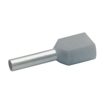 Embout de câblage isolé gris pour 2 fils de 0,75². Longueur: 8mm|Klauke-KKE870-8
