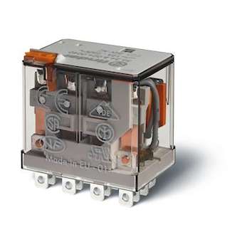 Relais de puissance 4RT 12A 125V DC, bouton test + indicateur mécanique|Finder-FID563491250040