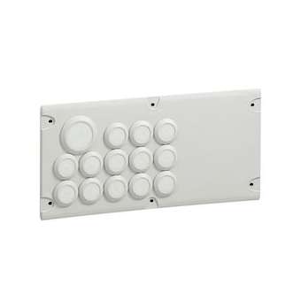 Plaque Cabstop IP55 13 entrées D5-14mm et 1 sortie D14-24mm avec 1 réserve|Legrand-LEG036495