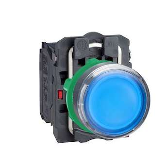 Harmony bt-pous lumineux bleu D22 - impulsion - 24V - 1O+1F|Schneider Electric-SCHXB5AW36B5