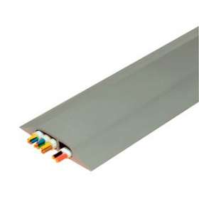 DOUBLE: passage de cable Pietons - Gris 3m - 2 canaux - (10x30mm et 10x20mm) -|Cable equipements-CQSPCD10B300