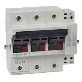 TeSys GK1 - corps de sectionneur fusible - 3P - 50A - pour fusible NFC 14x51mm|Schneider Electric-SCHGK1EV