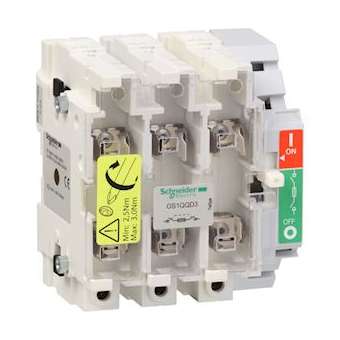 TeSys GS1 - bloc de base interrupteur-sectionneur fusible - 3P 3F - DIN - 400A|Schneider Electric-SCHGS1QQD3