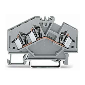 Borne de passage 3C / 4 mm² / CFMC / Gris|Wago contact-WAG281-631