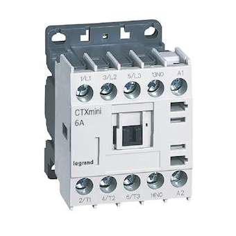 Mini-contacteur de puissance CTX³ 3P 6A+contact auxiliaire-1NO - 415V~|Legrand-LEG417009