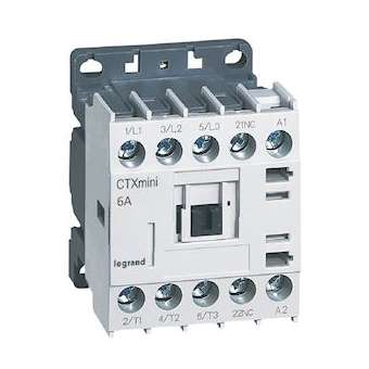 Mini-contacteur de puissance CTX³ 3P 6A+contact auxiliaire-1NF - 24V~|Legrand-LEG417010