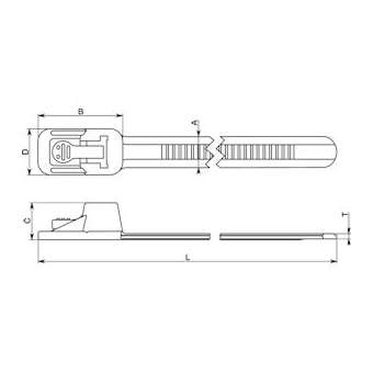 Collier de serrage réouvrable 202x7.4 mm en PA66 jaune - ORF200|HellermannTyton-HNE11500121