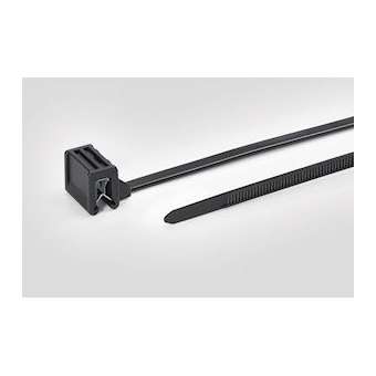 Lanière de fixation pour bord de tôle 155 x 4.6 mm en PA66HS noir - T50SOSEC34E|HellermannTyton-HNE12600426