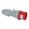 Fiche de puissance mâle avec terre 16A - 400V - droite - IP44 - 4 broches