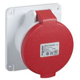 PratiKa - socle prise industrielle droite - 32A - IP44 - 380 - 4P - vis|Schneider Electric-SCHPKF32G434