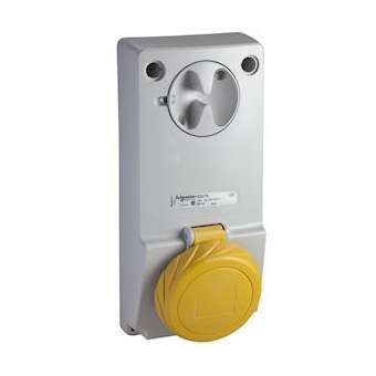 PratiKa - prise verrouillable 16 A - 2P+T - 100-130 V CA - IP65 - sur panneau|Schneider Electric-SCH82078
