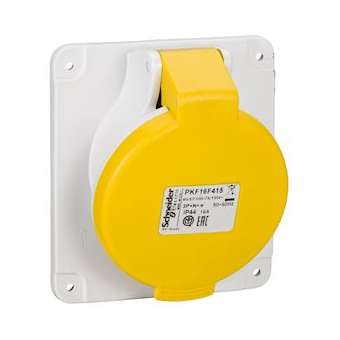 PratiKa - socle de prise inclinée -16A -3P+N+T - 100-130 V CA- IP44 - à vis|Schneider Electric-SCHPKF16F415