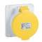 PratiKa - socle de prise industrielle droite 32 A - 3P+T - 100-130 V CA - IP44