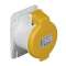 PratiKa - socle de prise droite -16A -3P+N+T - 100-130 V CA- IP44 - à vis