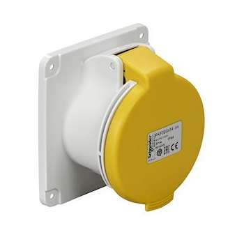 PratiKa - socle prise industrielle droite -32A - IP44 - 110 - 4P - vis|Schneider Electric-SCHPKF32G414