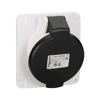 PratiKa - socle de prise inclinée -16A -3P+N+T - 480-500 V CA- IP44 - à vis|Schneider Electric-SCHPKF16F445