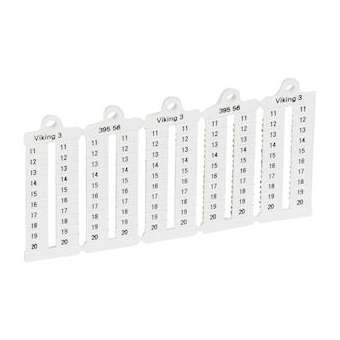 Plaque repères lecture verticale -bloc de jonct Viking3 pas 5mm + chiffres 11-20|Legrand-LEG039556