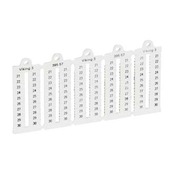 Plaque repères lecture verticale -bloc de jonct Viking3 pas 5mm + chiffres 21-30|Legrand-LEG039557