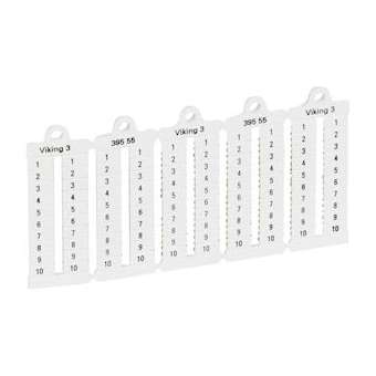 Plaque repères lecture verticale -bloc de jonct Viking3 pas 5mm + chiffres 1-10|Legrand-LEG039555