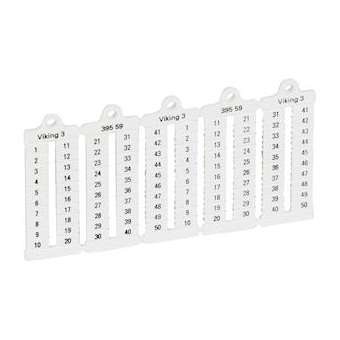 Plaque repères lecture verticale -bloc de jonct Viking3 pas 5mm + chiffres 1-50|Legrand-LEG039559