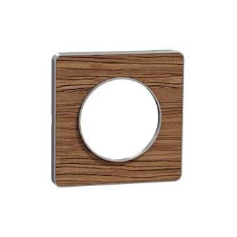 Odace Touch, plaque Wenge avec liseré Alu 1 poste|Schneider Electric-SCHS530802P